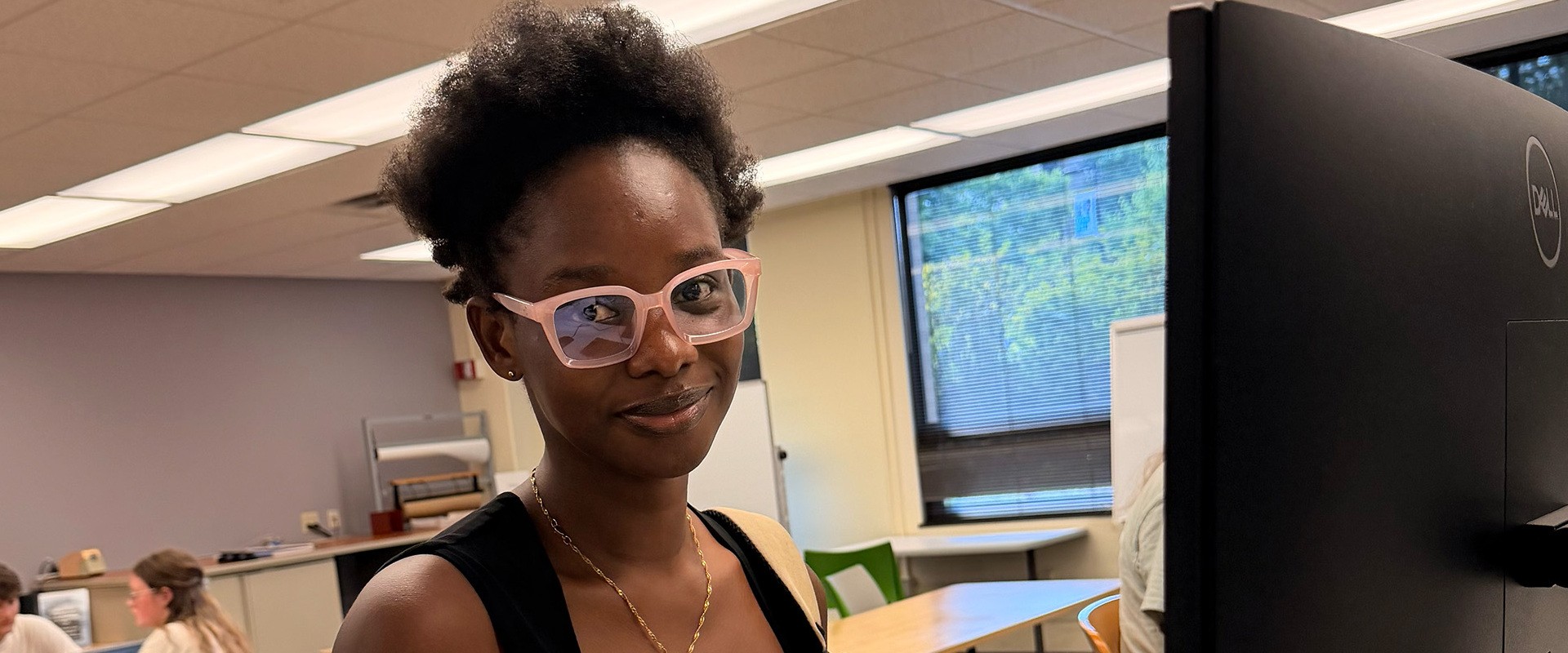 Graduate student teaching a class